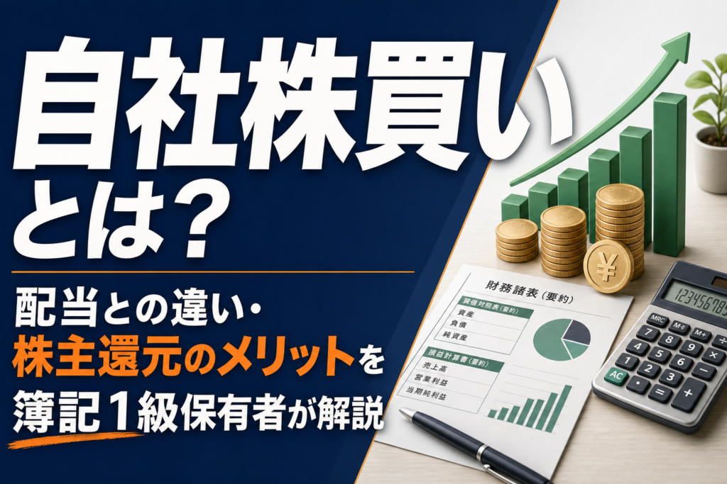 自社株買いとは？配当との違い・株主還元のメリットを簿記1級保有者が解説のアイキャッチ
