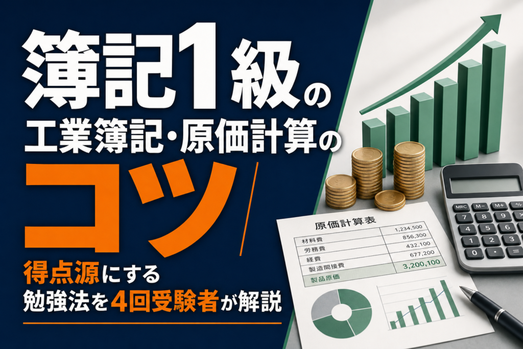 簿記1級の工業簿記・原価計算のコツを4回受験者が解説のアイキャッチ