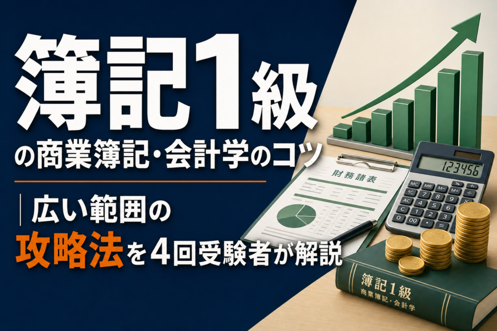 簿記1級の商業簿記・会計学のコツを4回受験者が解説のアイキャッチ