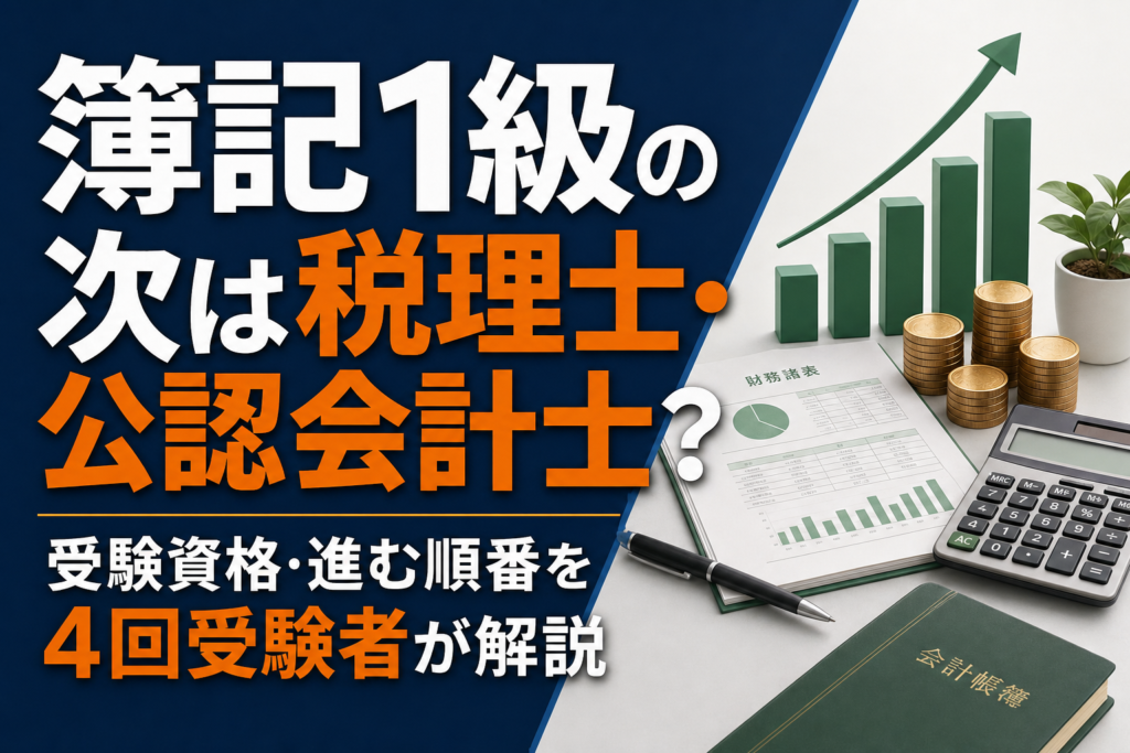 簿記1級の次は税理士・公認会計士？受験資格・進む順番を4回受験者が解説のアイキャッチ画像