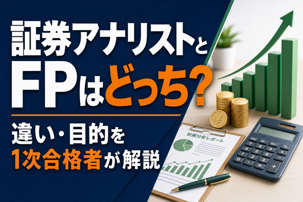 証券アナリストとFPはどっち？違い・目的を1次合格者が解説のアイキャッチ