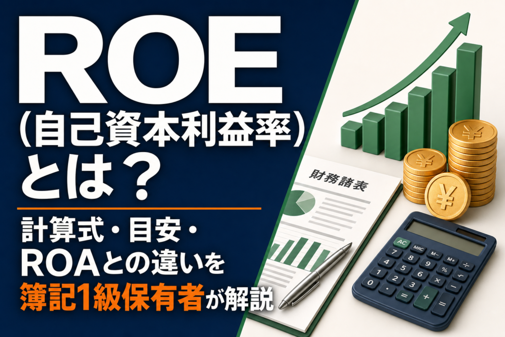 ROE（自己資本利益率）とは？計算式・目安・ROAとの違いを簿記1級保有者が解説のアイキャッチ