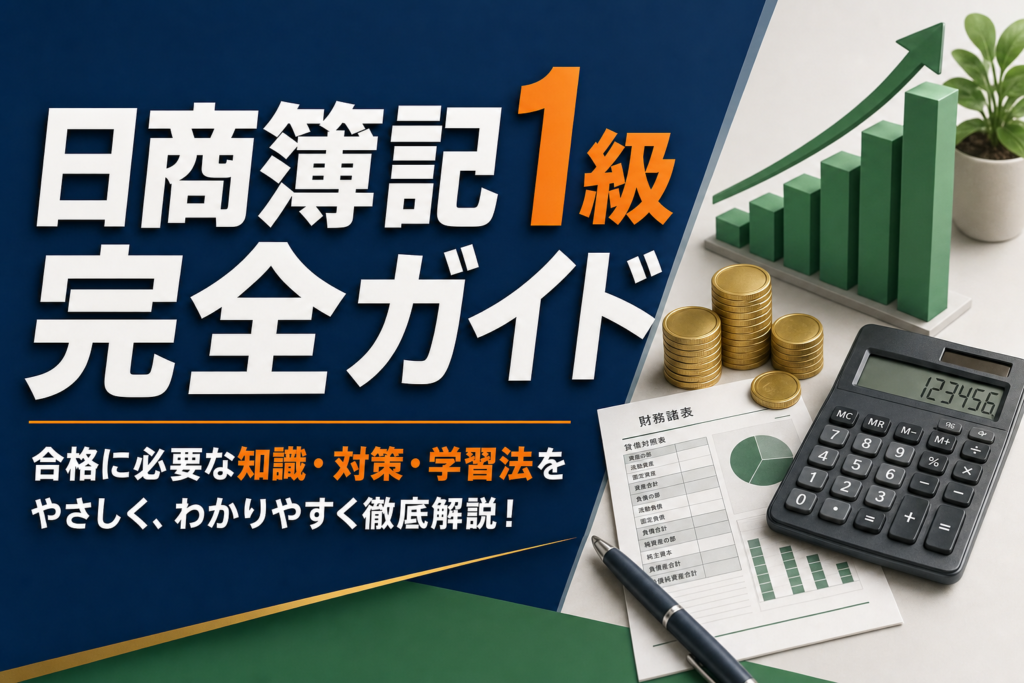 日商簿記1級 完全ガイド｜難易度・勉強法・教材・試験対策を4回受験者がまとめのアイキャッチ画像